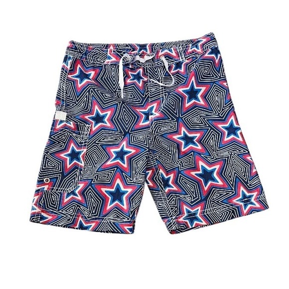 Hanna Andersson Other - Hanna Andersson Swim Trunks Board Shorts Boy 110 Size 5 Red White Blue Star